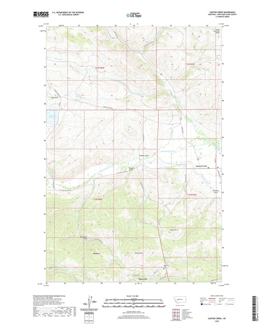 Canyon Creek Montana US Topo Map Image