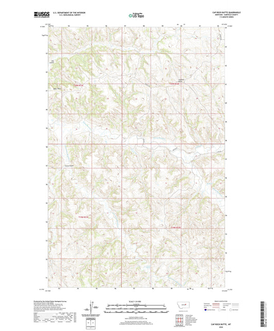 Cap Rock Butte Montana US Topo Map Image