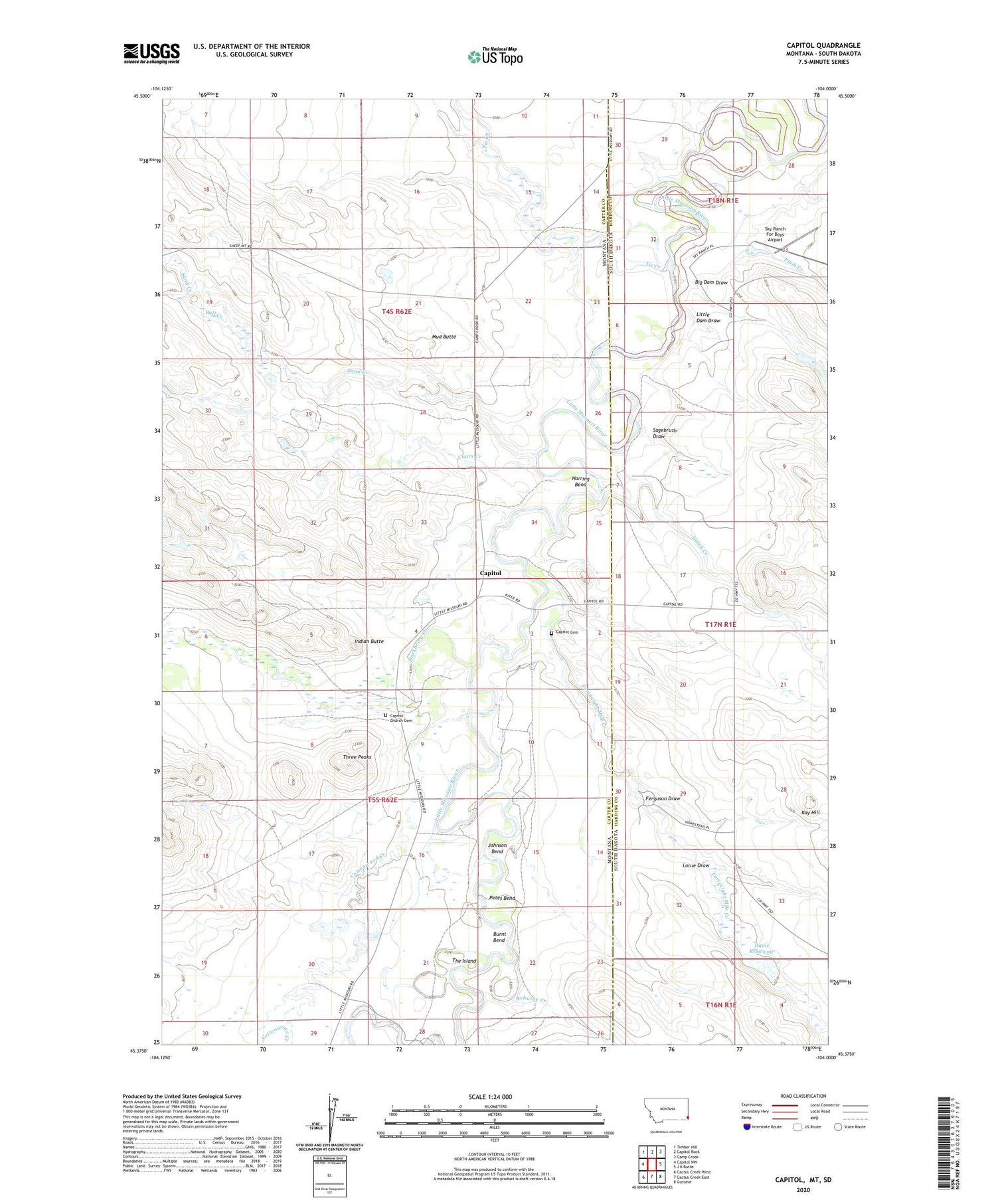 Capitol Montana US Topo Map Image