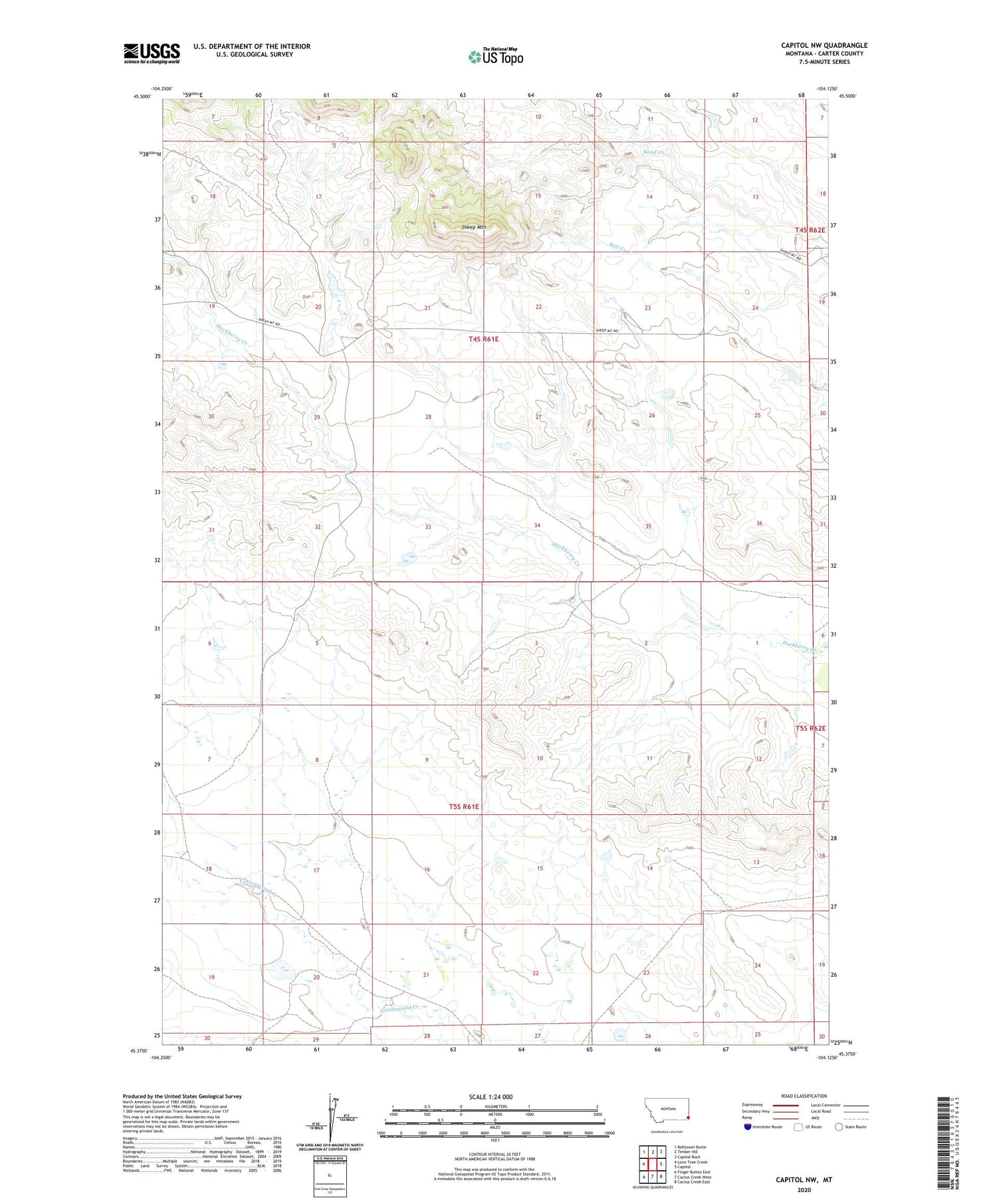 Capitol NW Montana US Topo Map Image