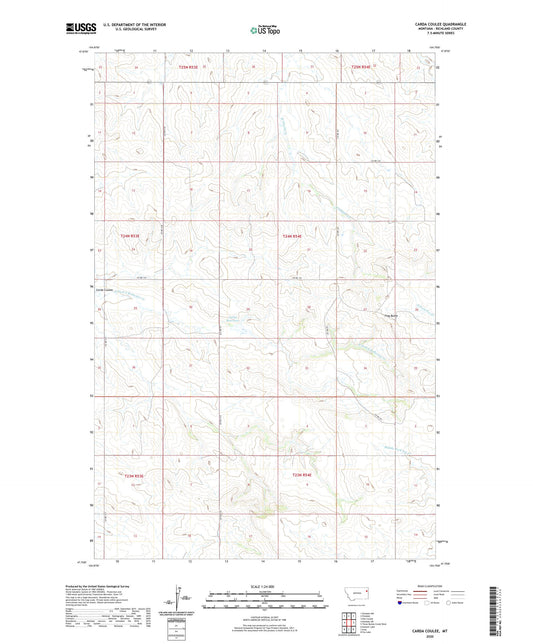 Carda Coulee Montana US Topo Map Image