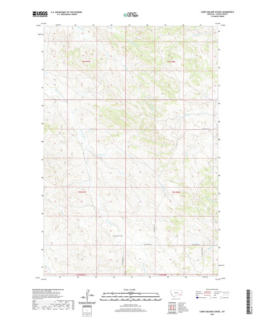 Carey-Malone School Montana US Topo Map Image