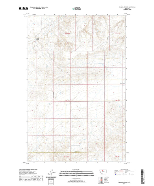 Carlson Coulee Montana US Topo Map Image