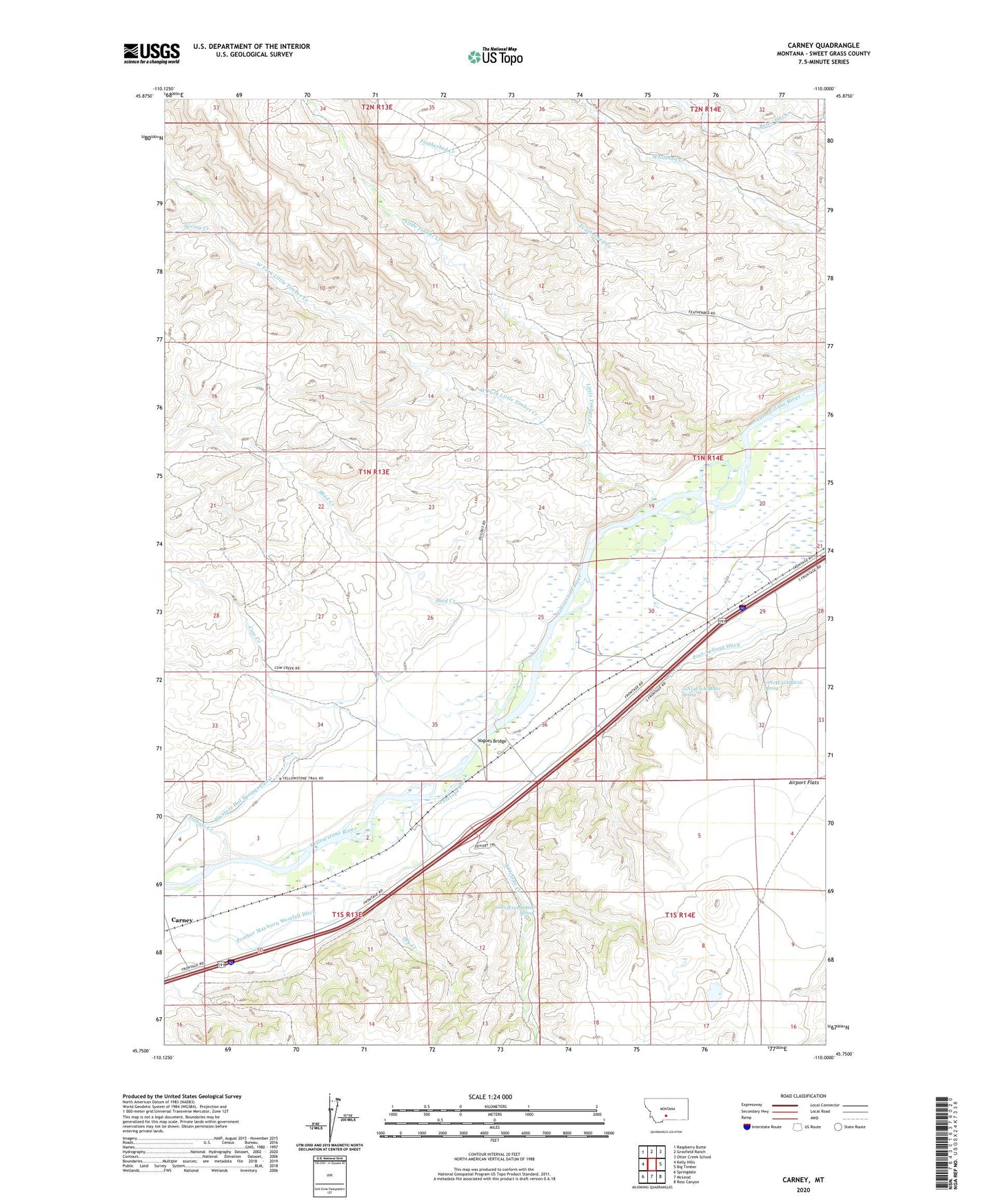 Carney Montana US Topo Map Image