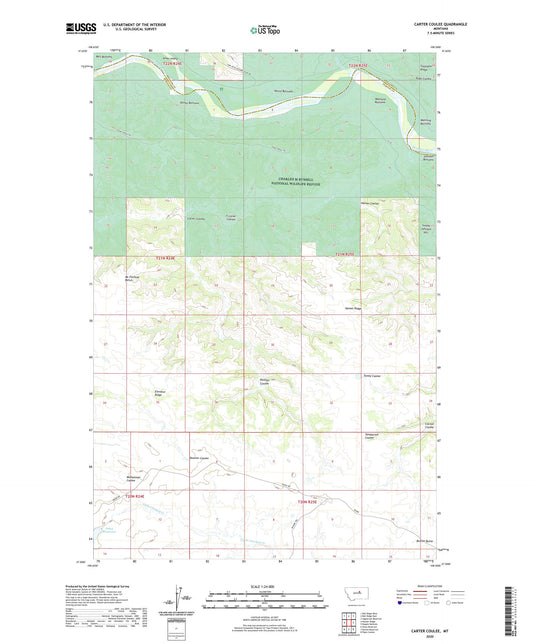 Carter Coulee Montana US Topo Map Image