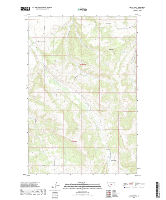 Castle Butte Montana US Topo Map Image