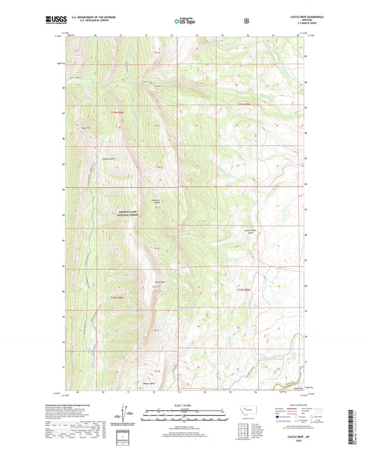 Castle Reef Montana US Topo Map Image