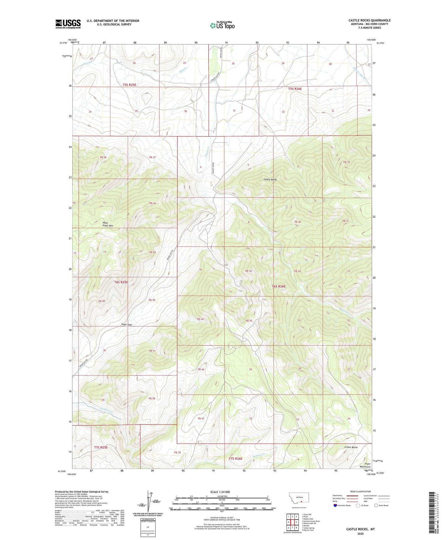 Castle Rocks Montana US Topo Map Image