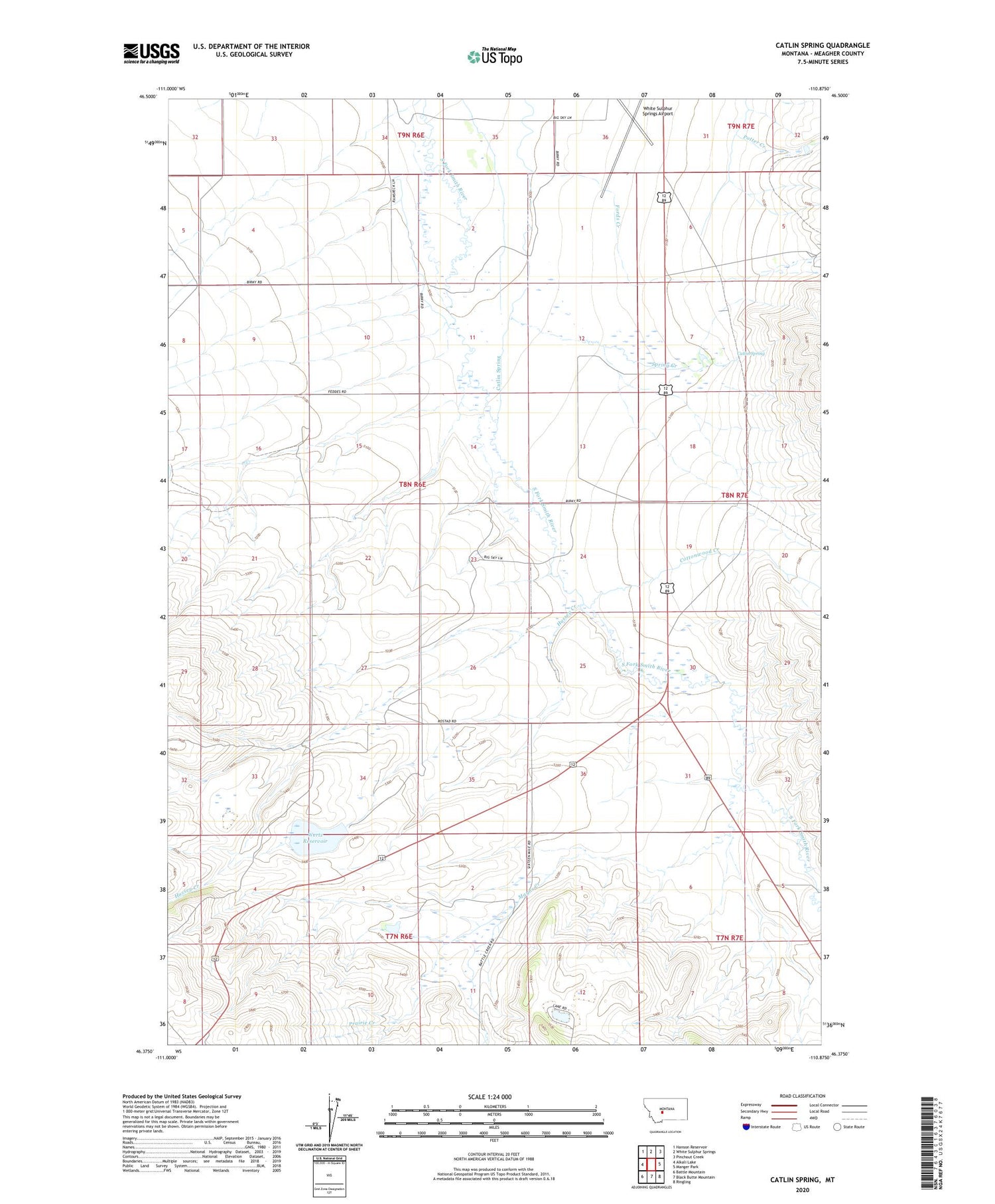 Catlin Spring Montana US Topo Map Image