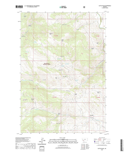 Cattle Gulch Montana US Topo Map Image