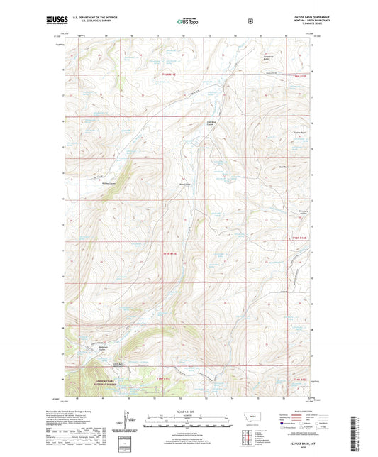 Cayuse Basin Montana US Topo Map Image