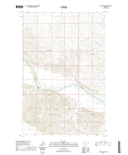 Cedar Coulee Montana US Topo Map Image