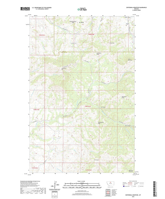 Centennial Mountain Montana US Topo Map Image