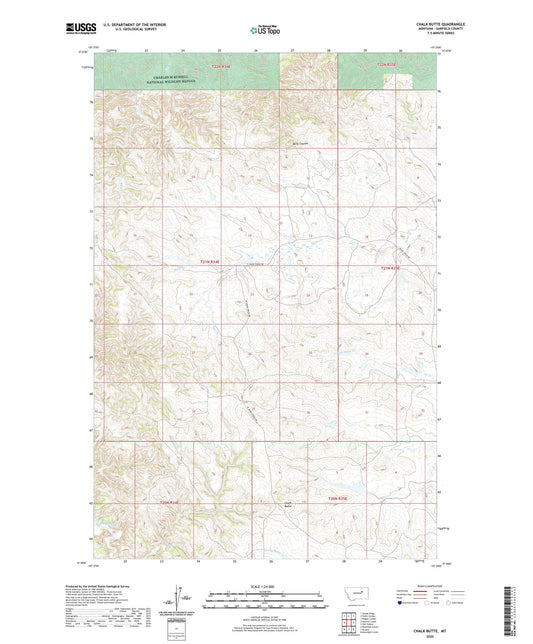Chalk Butte Montana US Topo Map Image