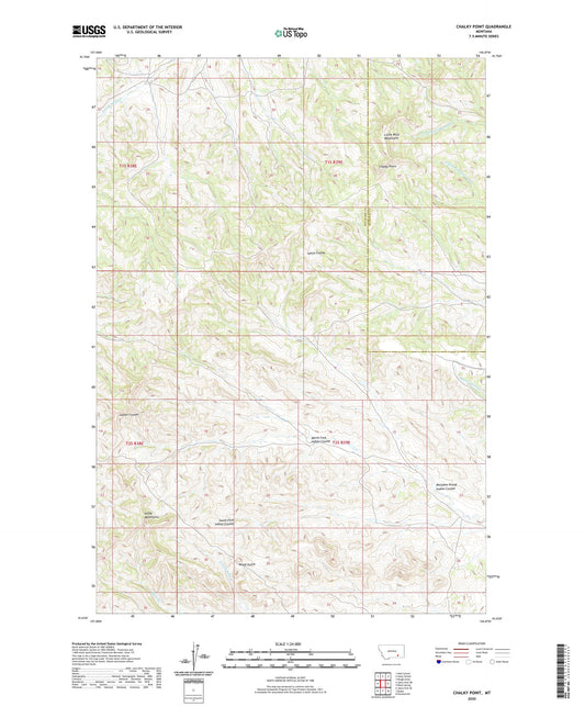 Chalky Point Montana US Topo Map Image
