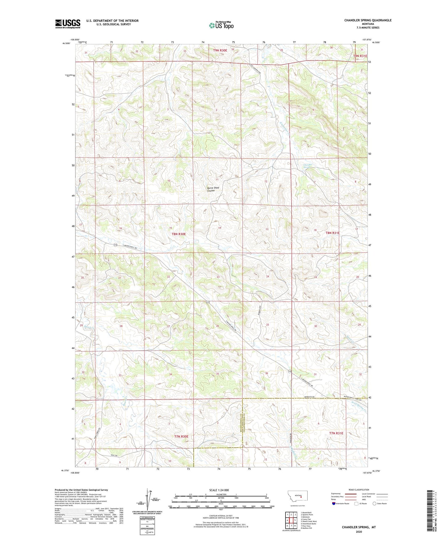Chandler Spring Montana US Topo Map Image