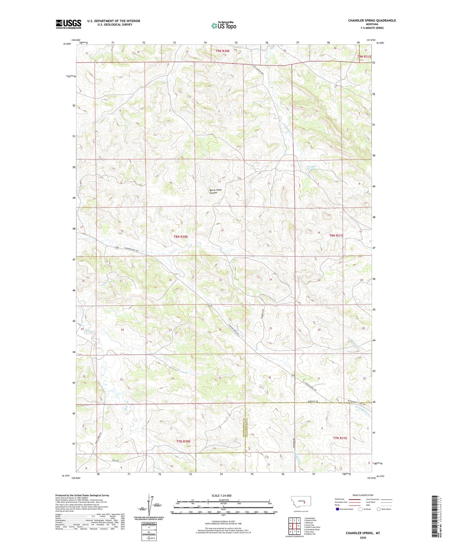 Chandler Spring Montana US Topo Map Image