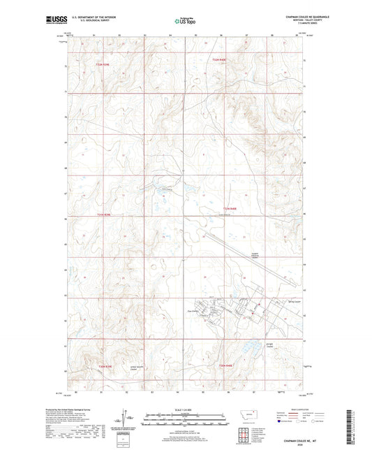 Chapman Coulee NE Montana US Topo Map Image