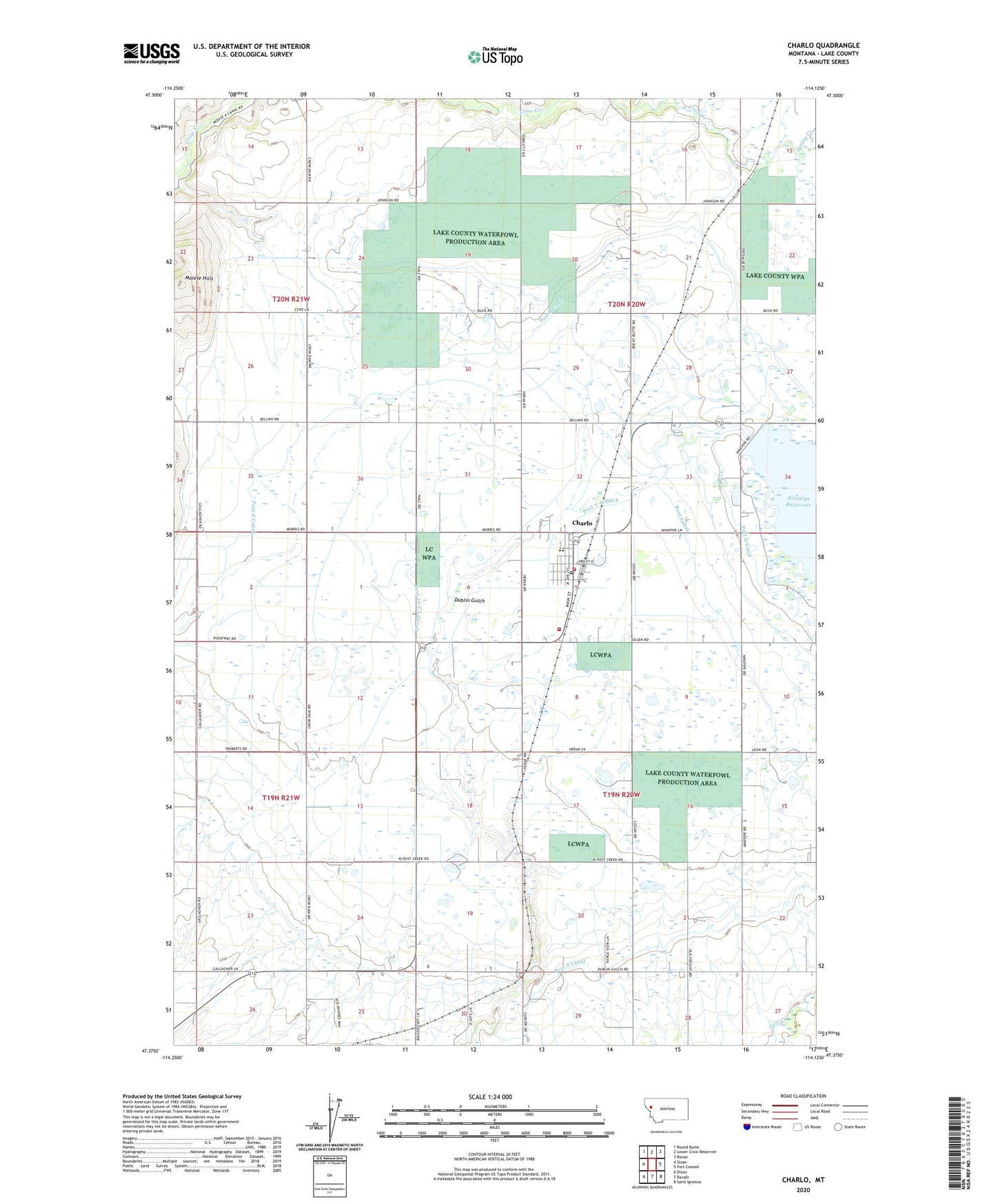 Charlo Montana US Topo Map Image