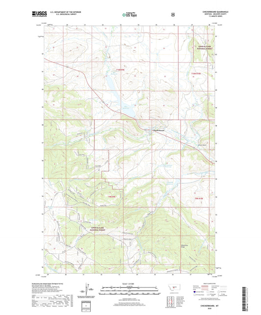 Checkerboard Montana US Topo Map Image