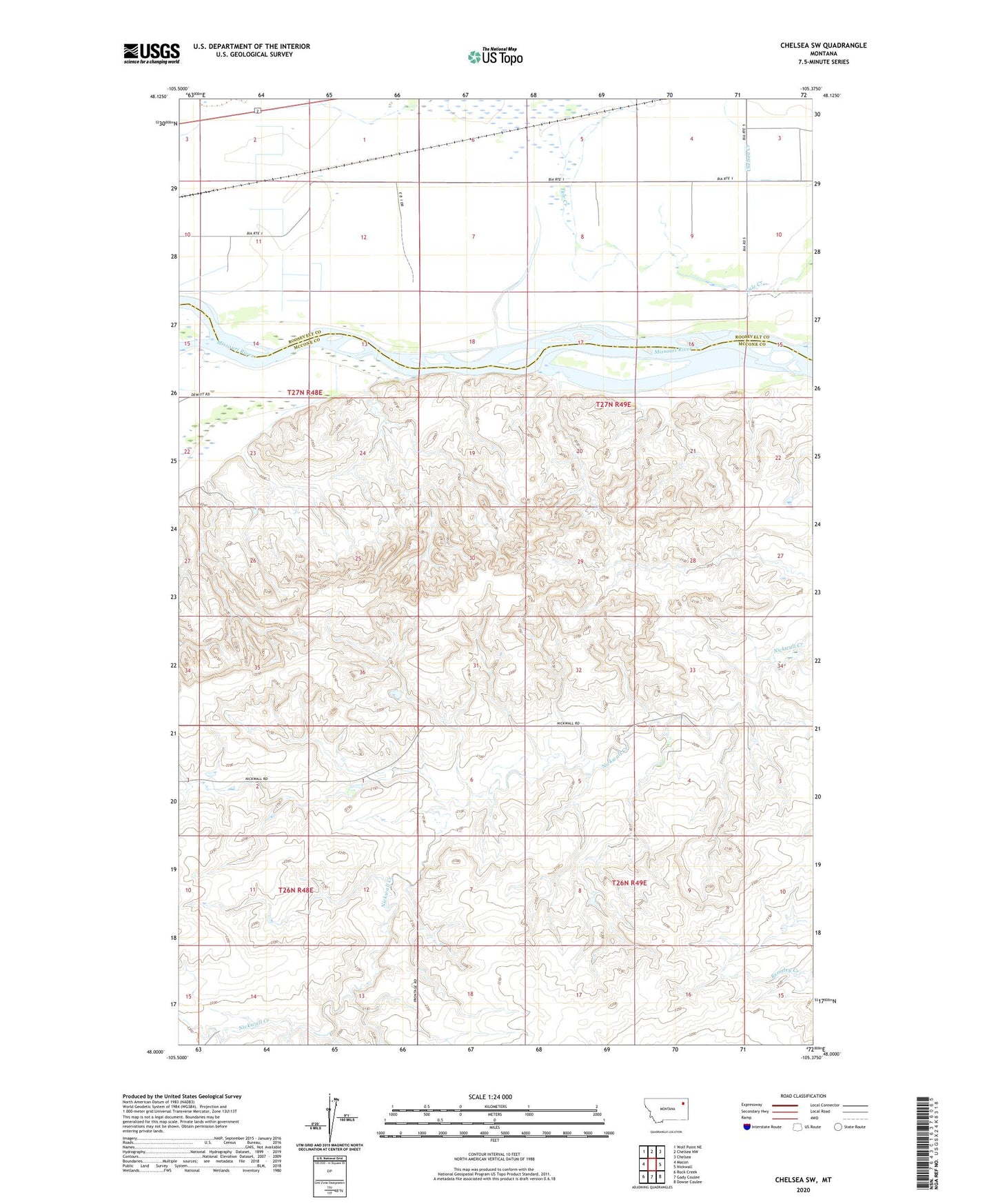 Chelsea SW Montana US Topo Map Image