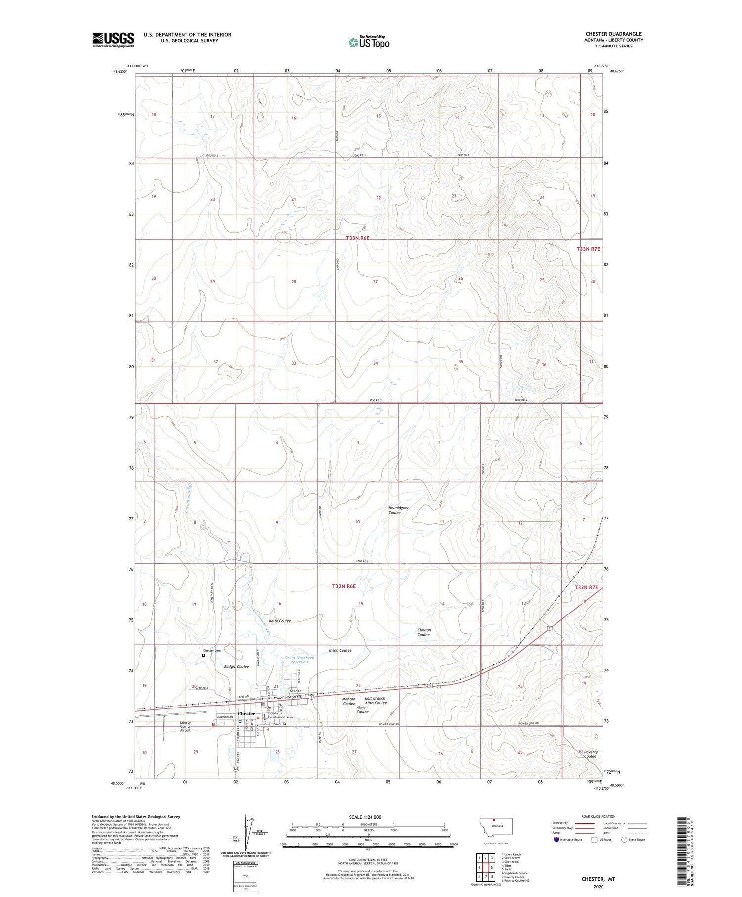 Chester Montana US Topo Map Image