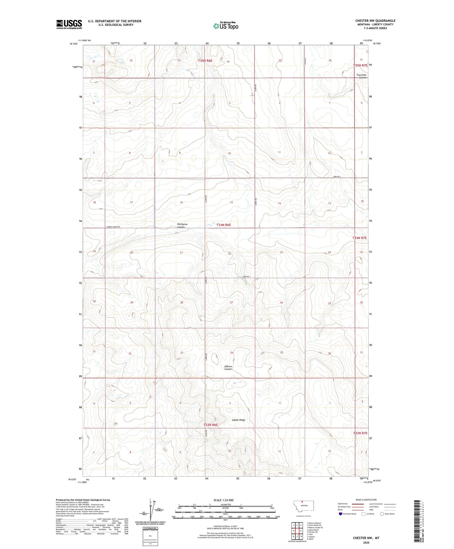 Chester NW Montana US Topo Map Image