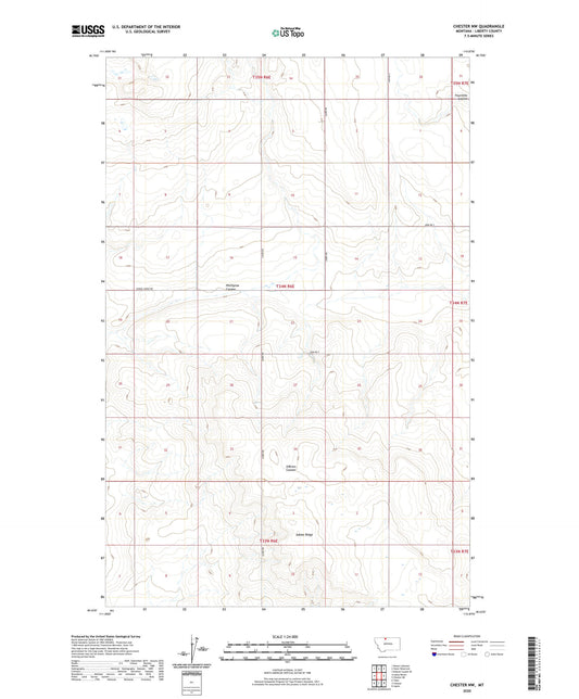 Chester NW Montana US Topo Map Image