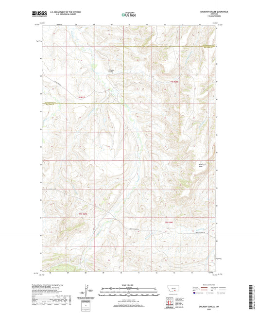 Chilkoot Coulee Montana US Topo Map Image
