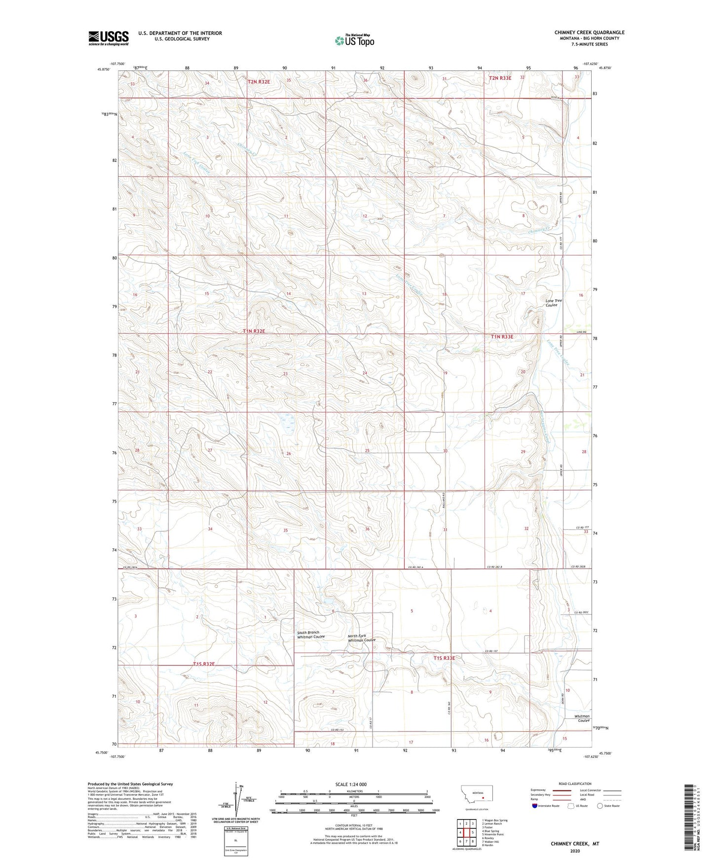 Chimney Creek Montana US Topo Map Image