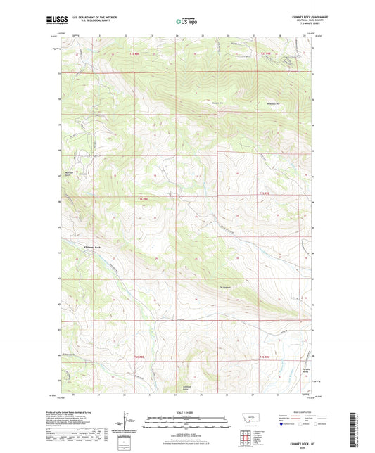 Chimney Rock Montana US Topo Map Image