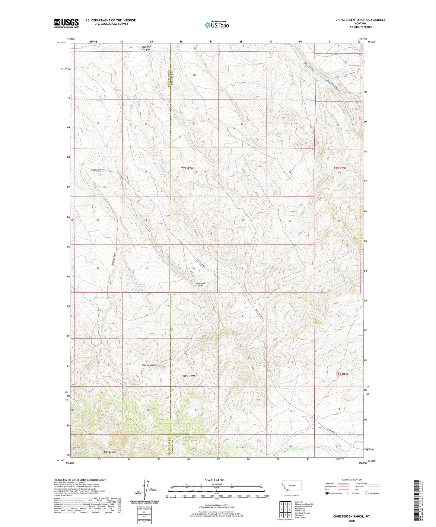 Christensen Ranch Montana US Topo Map Image