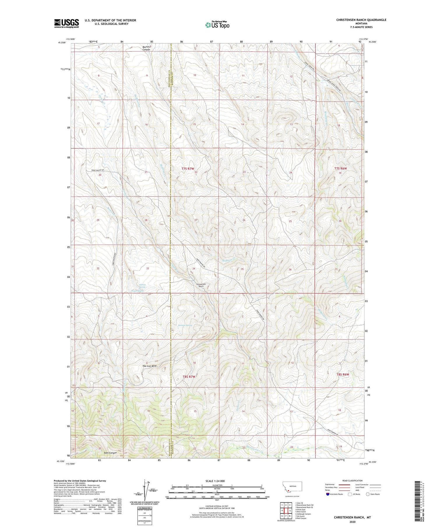 Christensen Ranch Montana US Topo Map Image