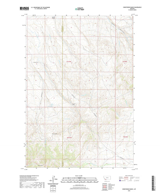 Christensen Ranch Montana US Topo Map Image