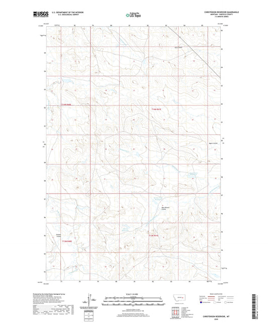 Christenson Reservoir Montana US Topo Map Image