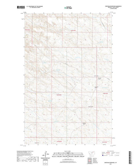 Christmas Reservoir Montana US Topo Map Image