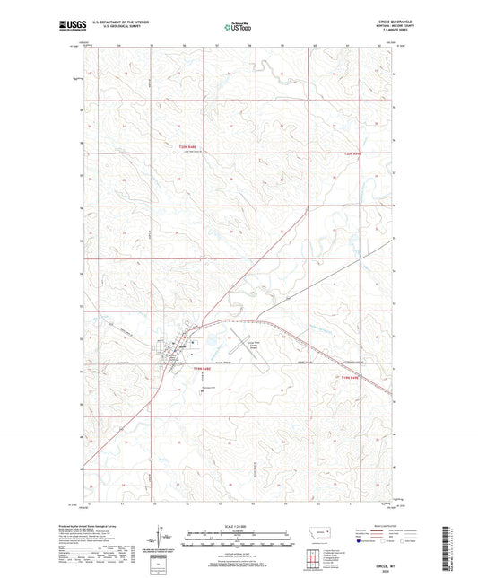 Circle Montana US Topo Map Image