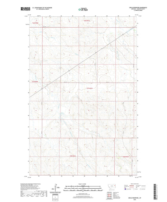 Circle Reservoir Montana US Topo Map Image