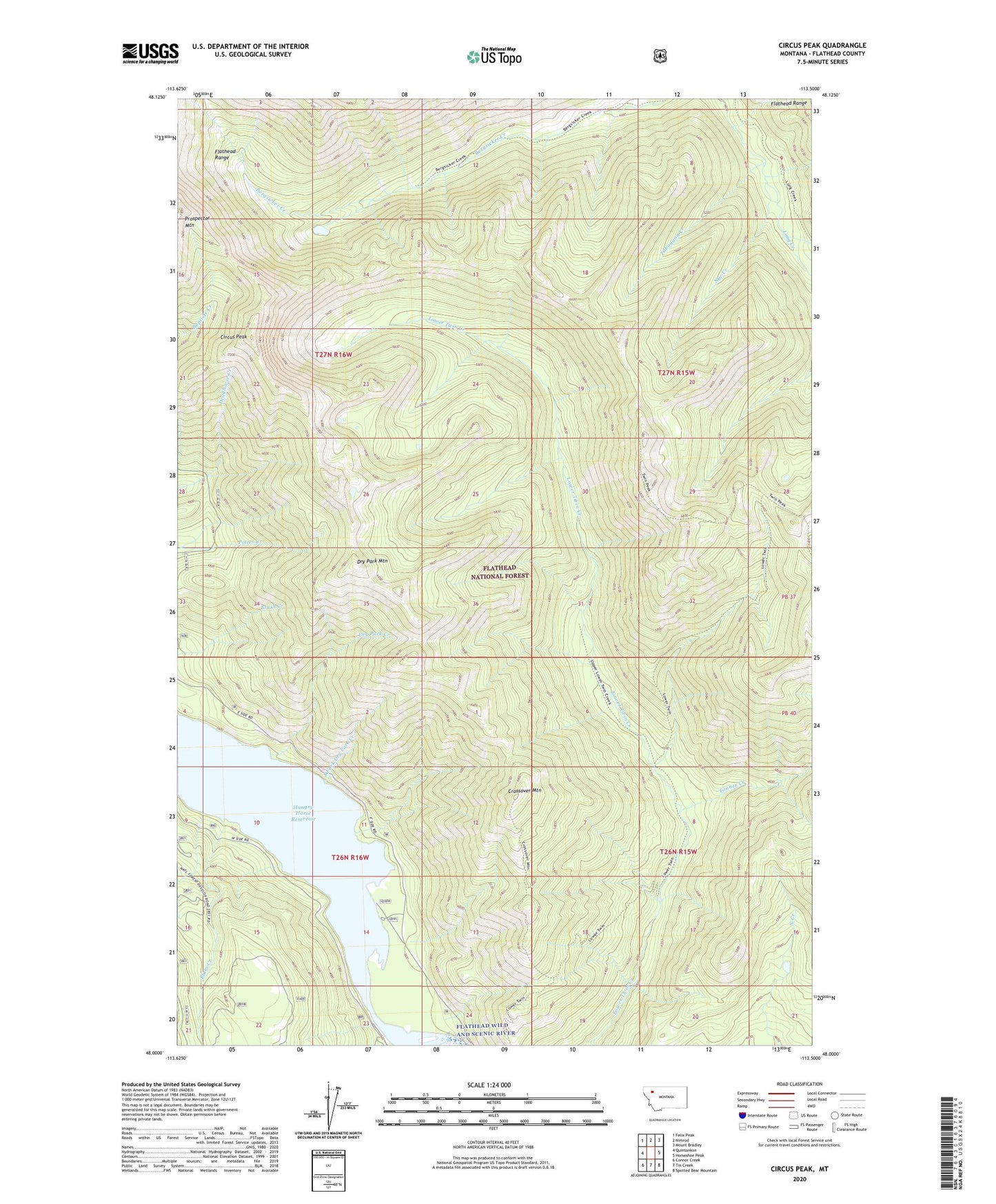 Circus Peak Montana US Topo Map Image