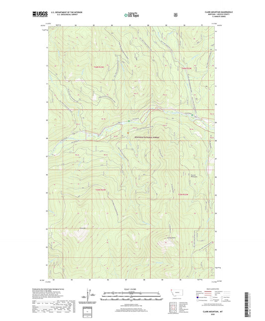 Clark Mountain Montana US Topo Map Image