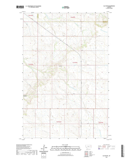 Clay Butte Montana US Topo Map Image