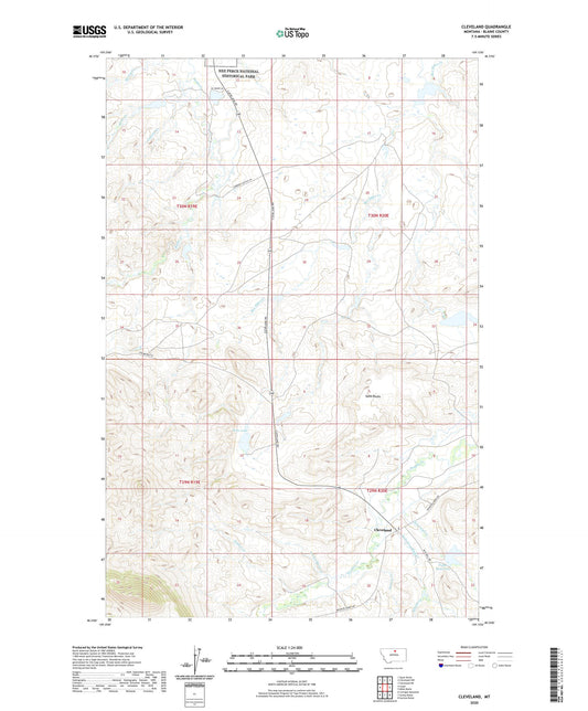 Cleveland Montana US Topo Map Image