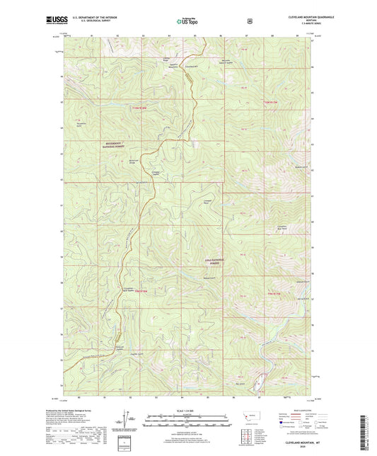 Cleveland Mountain Montana US Topo Map Image