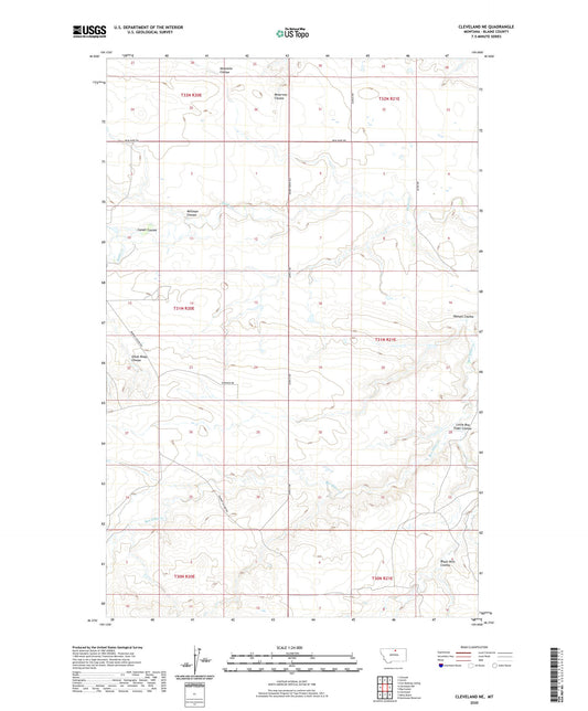 Cleveland NE Montana US Topo Map Image