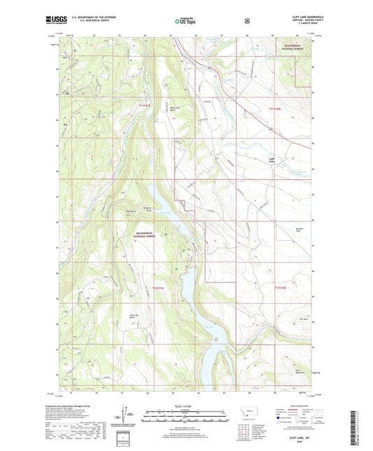Cliff Lake Montana US Topo Map Image