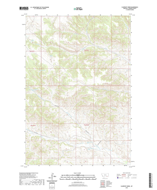Clubfoot Creek Montana US Topo Map Image