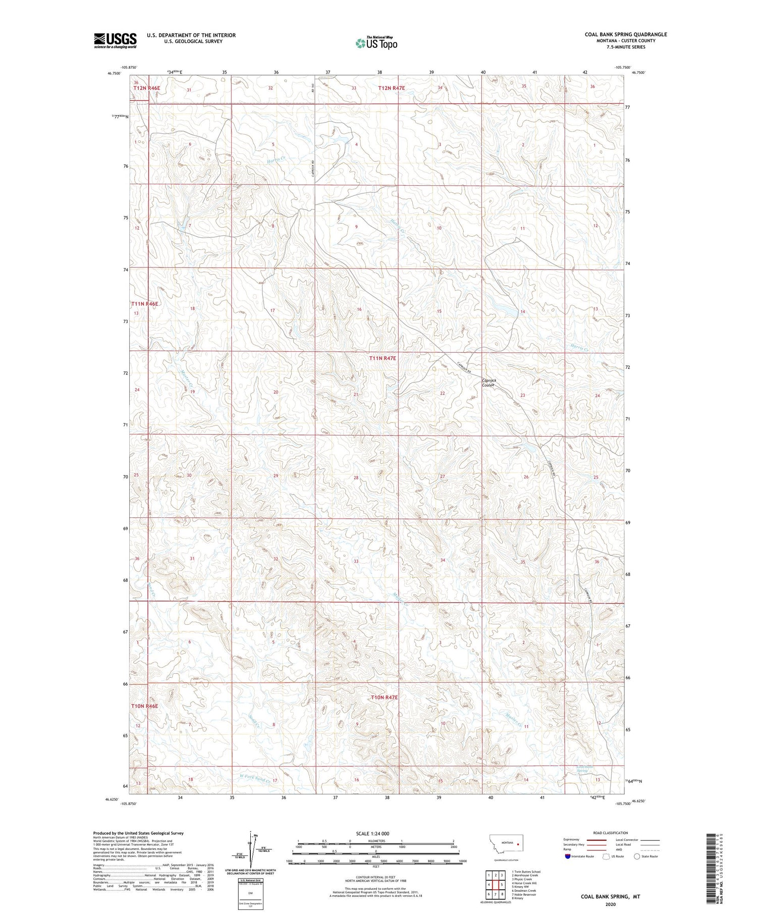 Coal Bank Spring Montana US Topo Map Image