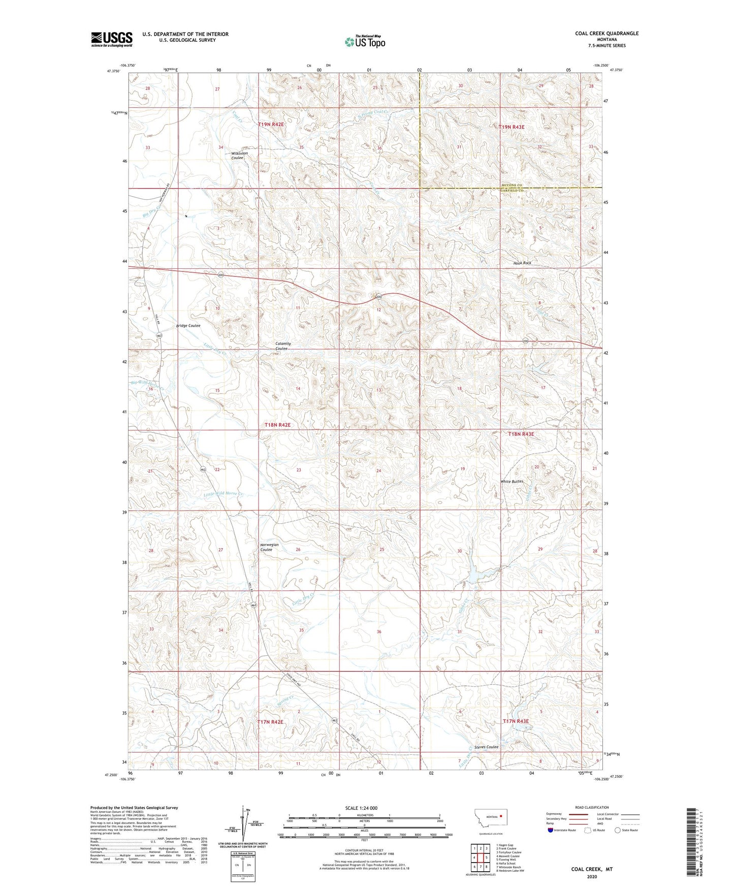 Coal Creek Montana US Topo Map Image