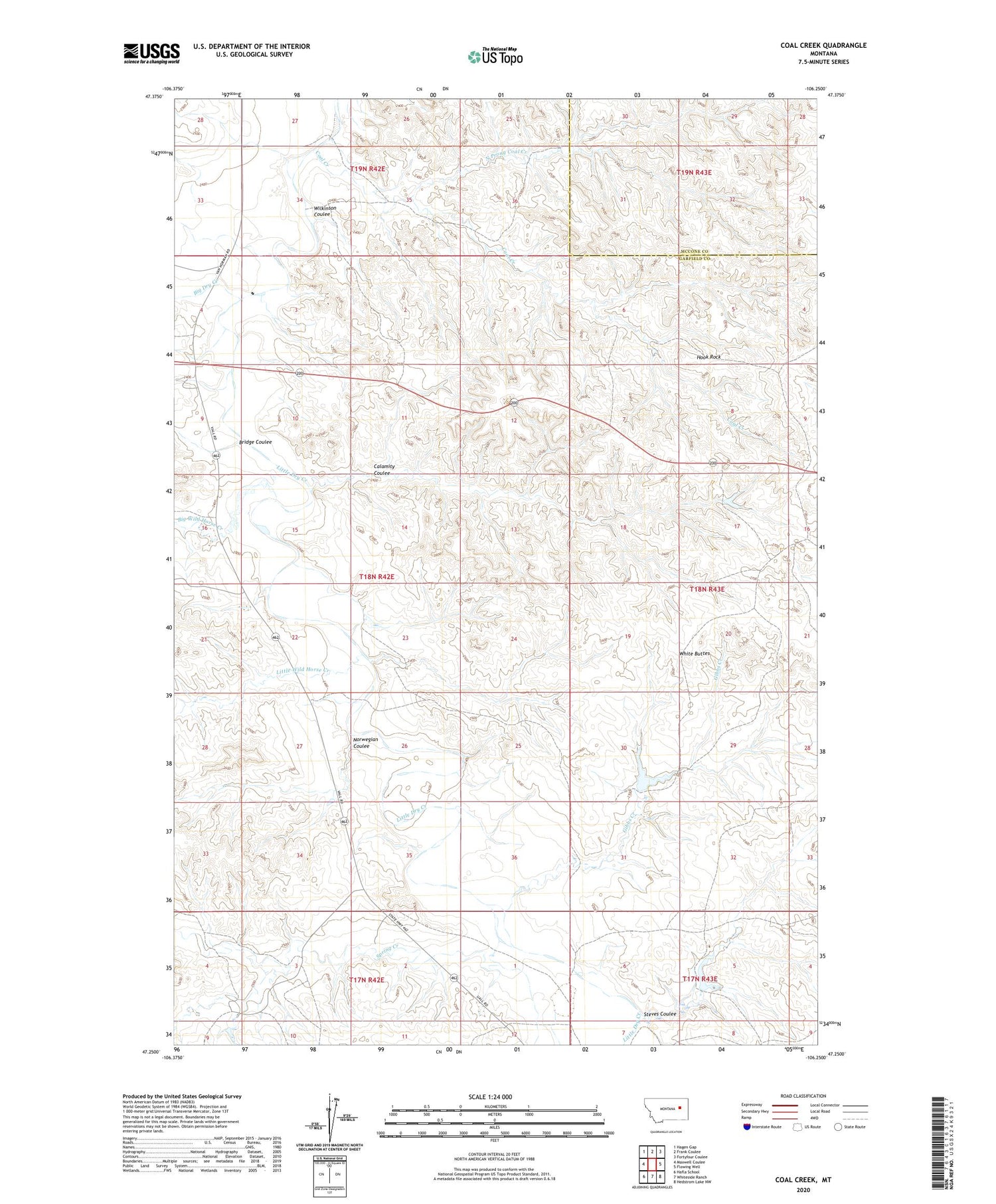 Coal Creek Montana US Topo Map Image