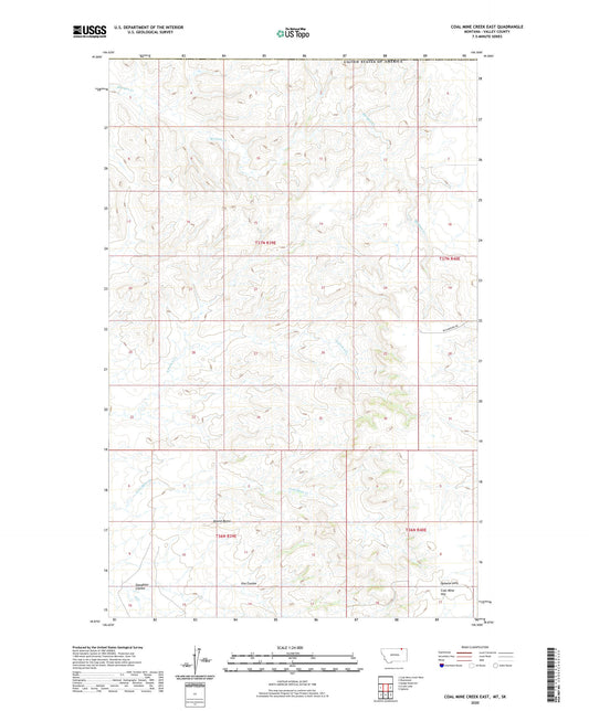 Coal Mine Creek East Montana US Topo Map Image
